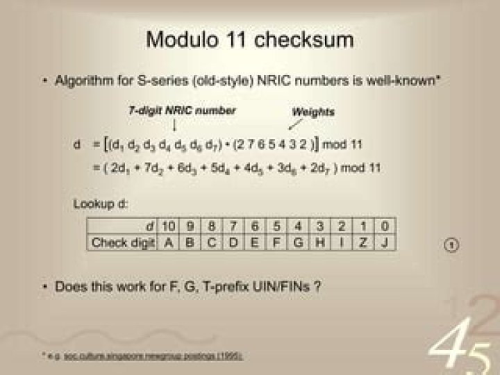 Mod 10 vs Mod 11 checksum