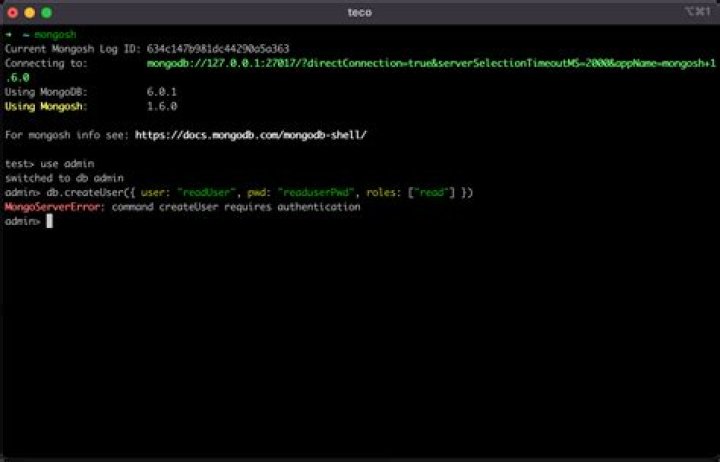 MongoDB 3.2 authentication failed