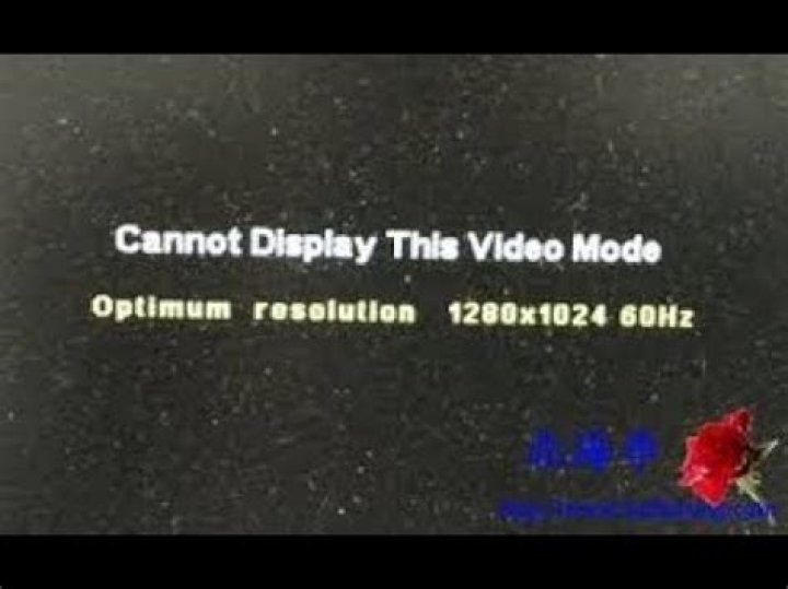 Monitor - Cannot Display This Video Mode