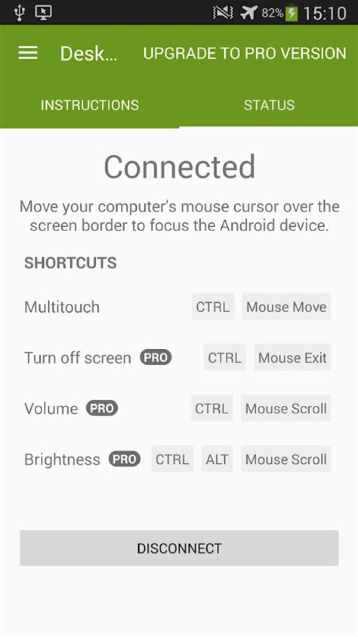 Mouse doesn't switch to android device when using deskdock android app