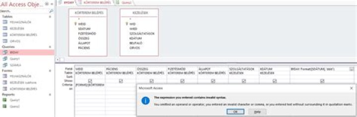 MS Access in query: The expression you entered contains invalid-syntax