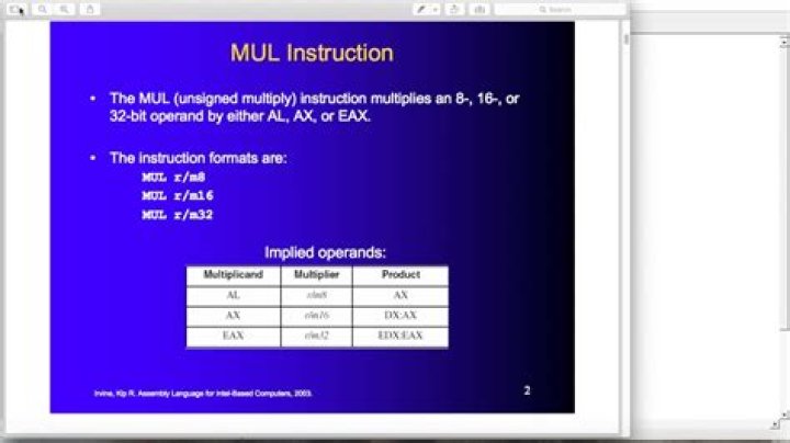 MUL function in assembly