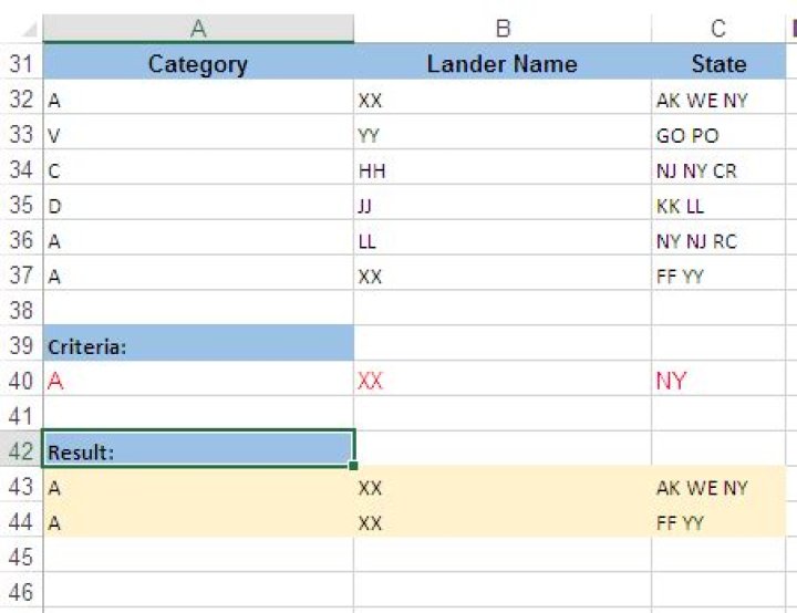Multiple Criteria with IF, ISNUMBER, SEARCH