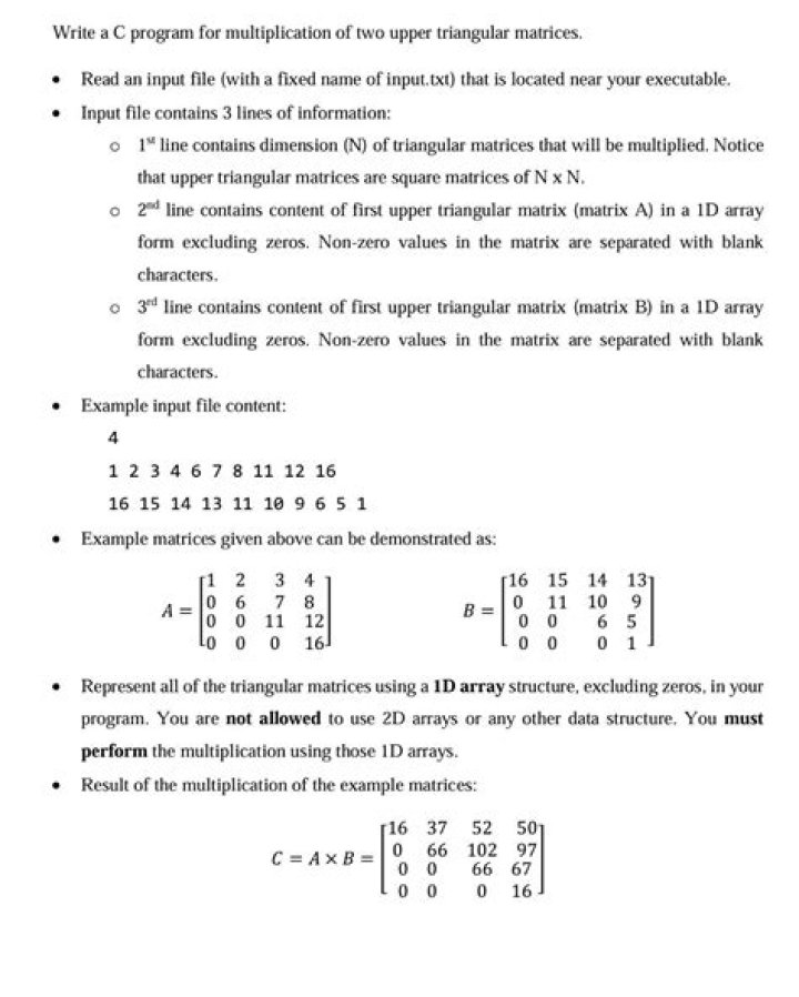 Multiplication of two upper triangular matrices