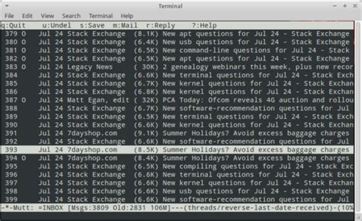 Mutt not working due to 