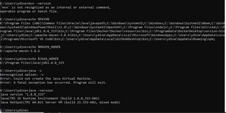 mvn command is not recognized as an internal or external command