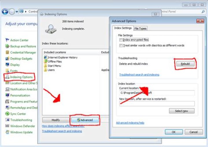 my windows 7 'search program and files ' not functioning
