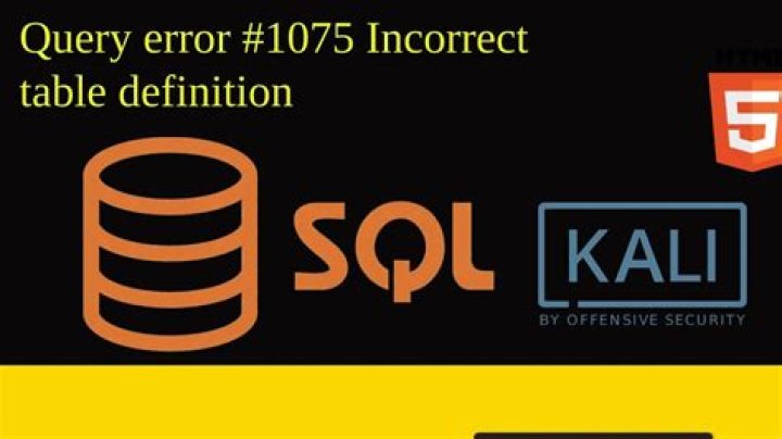 Mysql Error: #1075
