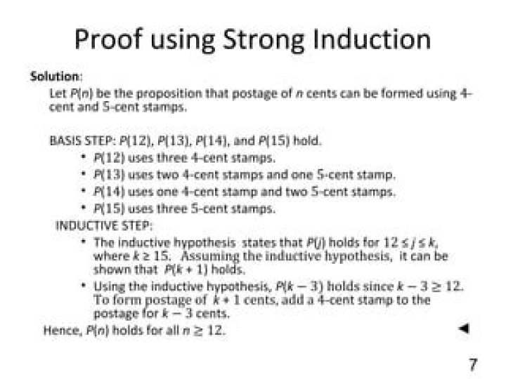 n-cents stamp (Strong induction)
