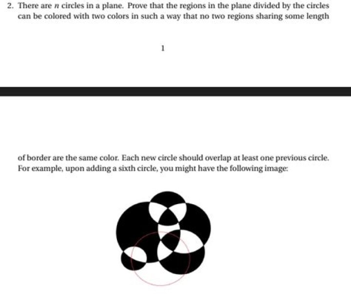 n circles and 1 straight line - divide into regions