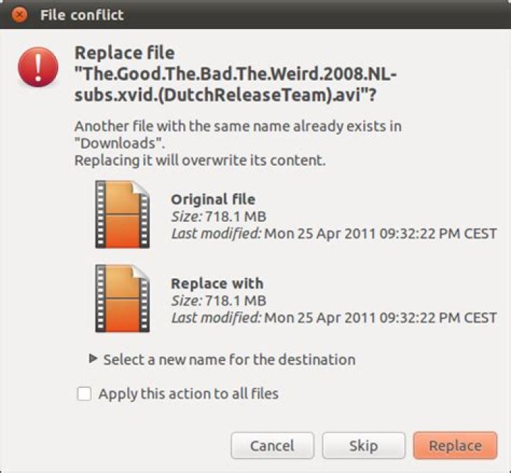Nautilus dialog