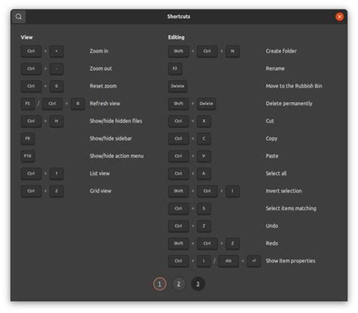 nautilus keyboard shortcuts