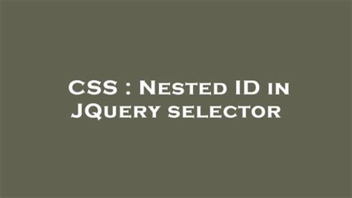 Nested ID in JQuery selector