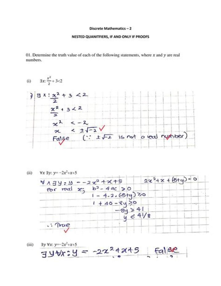 Nested quantifiers - Discrete Maths exercise