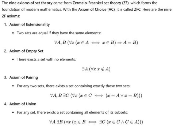 Nine axioms?