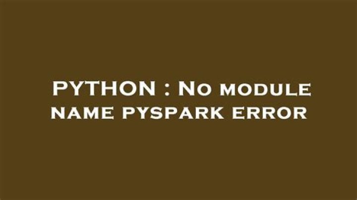 No module name pyspark error