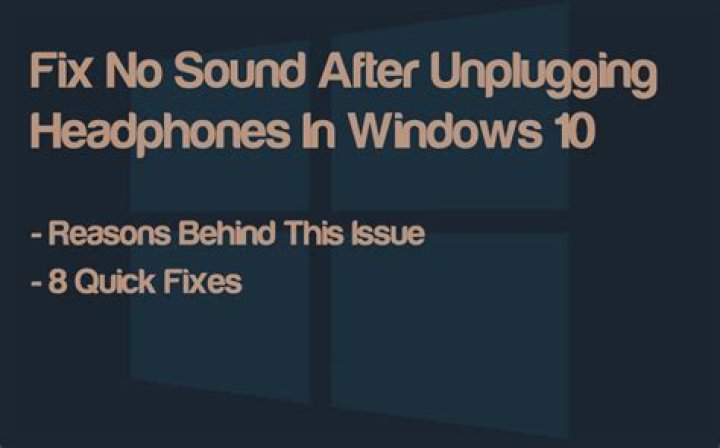 No sound after unplugging the headphones from the computer
