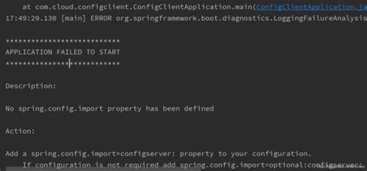 No spring.config.import property has been defined