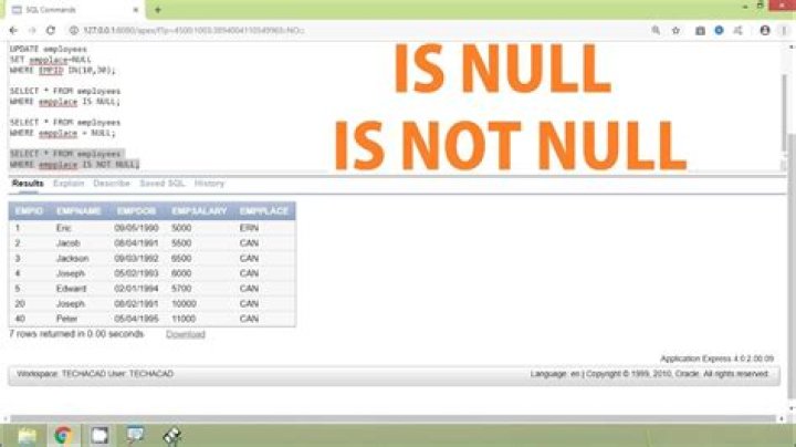 Not In - Null