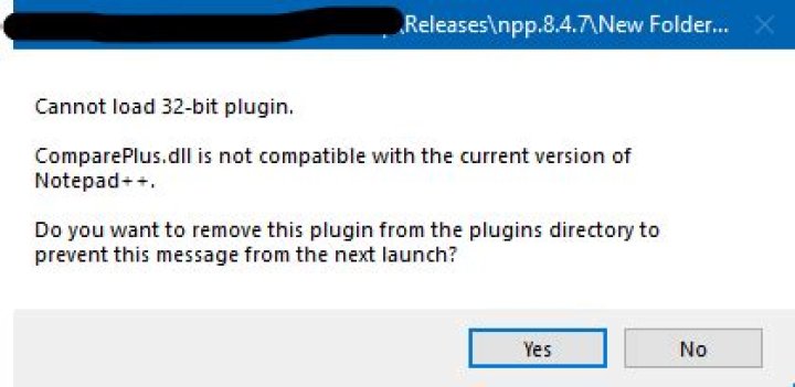 Notepad++ Error: Cannot load 32-bit plugin