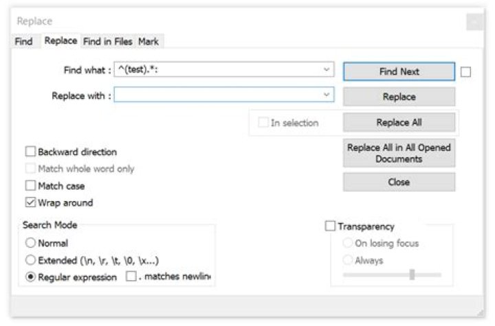 Notepad++ How to delete everything before the first Colon