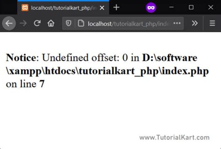 Notice: Undefined offset: 0 in