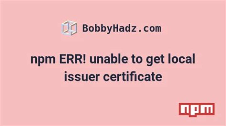 npm ERR! code UNABLE_TO_GET_ISSUER_CERT_LOCALLY