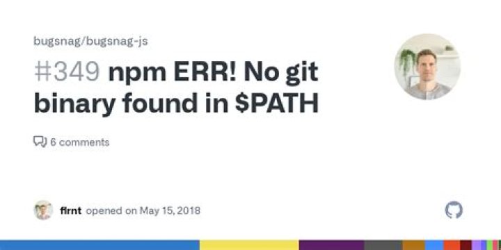 npm ERR! No git binary found in $PATH