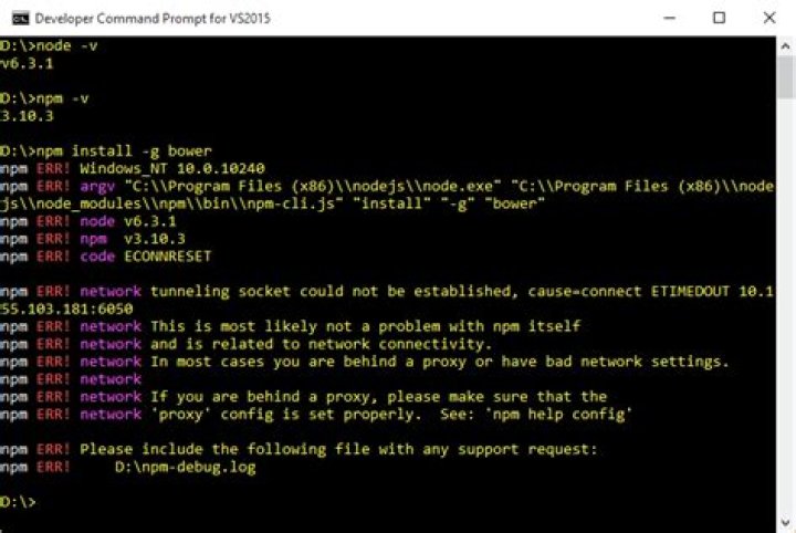 npm install error ( npm install -g angular-cli ) in windows 10