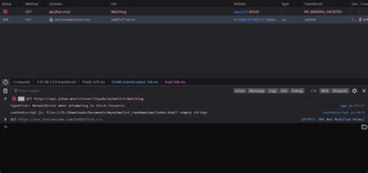 NS_BINDING_ABORTED Shown in Firefox with HttpFox