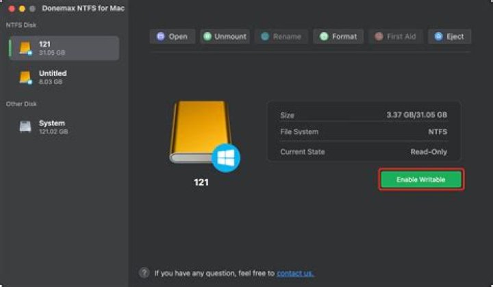 NTFS disk is read-only and I can't change to read & write