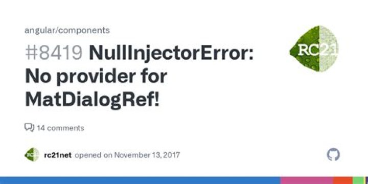 NullInjectorError: No provider for MatDialogRef