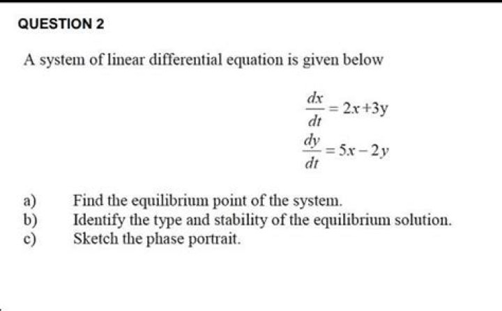 On finding the equilibrium solutions to a system of differential equations