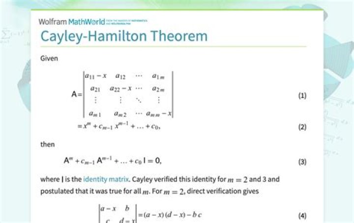 On the Cayley-Hamilton theorem