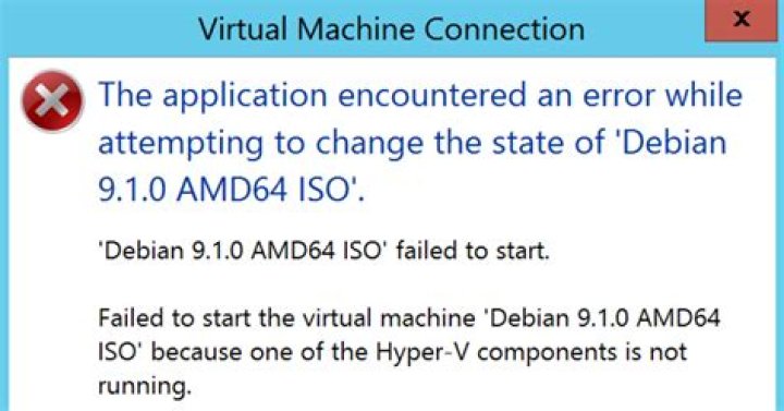 “one of the hyper-v components is not running” how to get more information on this issue?