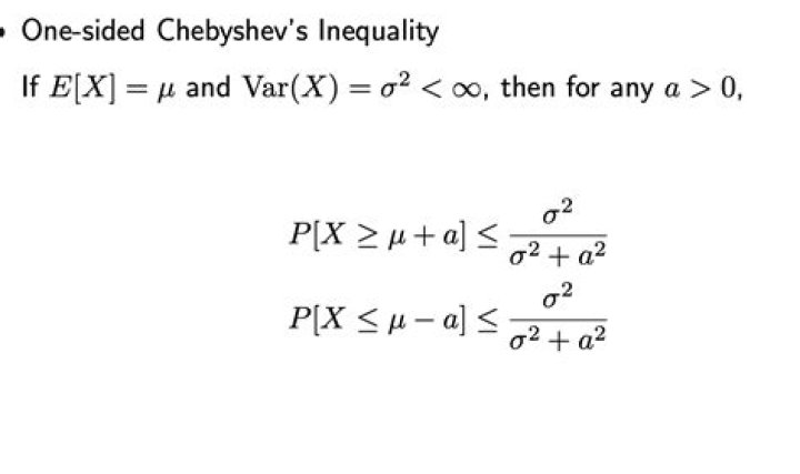 One sided Chebyshev's inequality