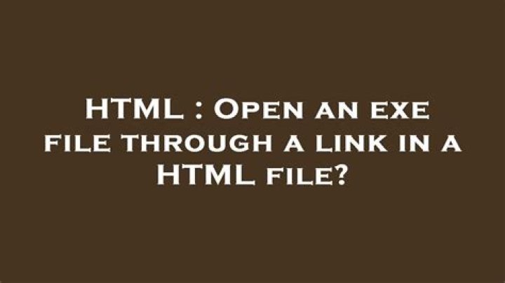 Open an exe file through a link in a HTML file?
