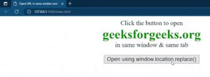 Open URL in same window and in same tab