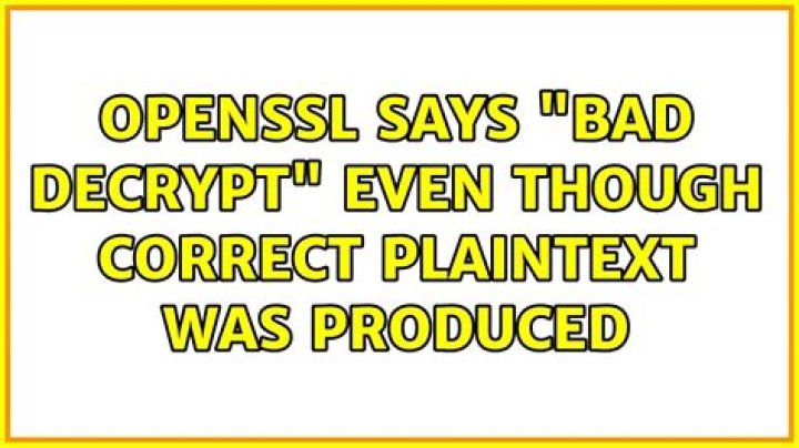 OpenSSL Says 