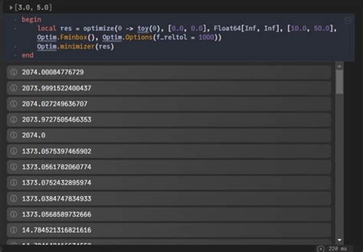 Optimization in Julia with Optim.jl - How do I get rid of this error?
