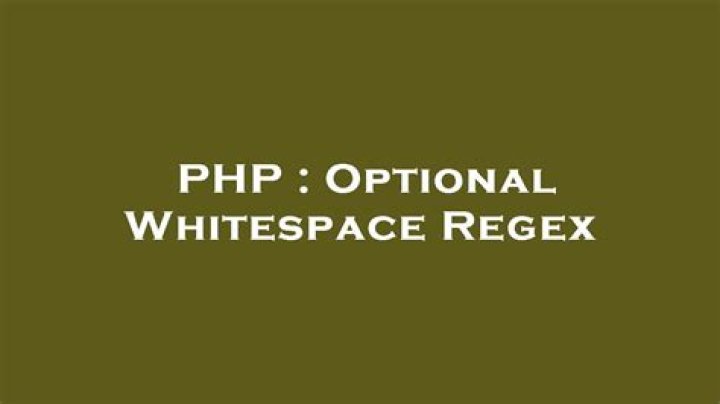 Optional Whitespace Regex
