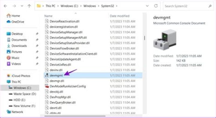 Options for devmgmt to open specific device