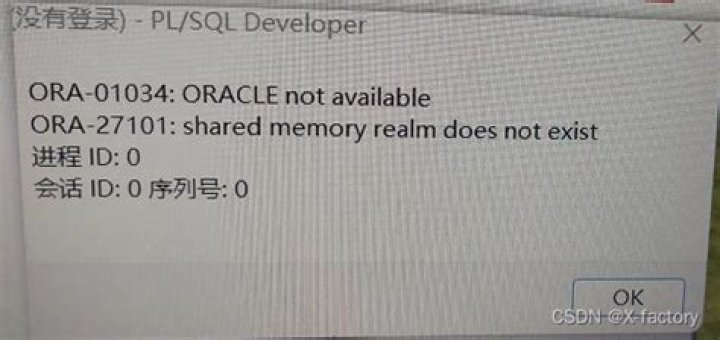 ORA-01034: ORACLE not available ORA-27101: shared memory realm does not exist