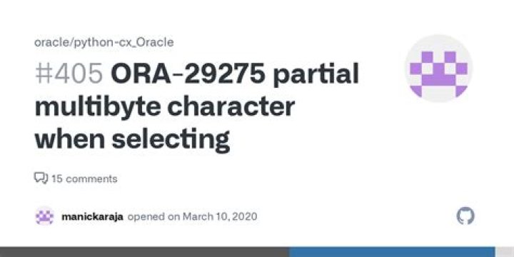 ORA-29275: partial multibyte character