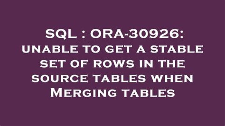ORA-30926: unable to get a stable set of rows in the source tables