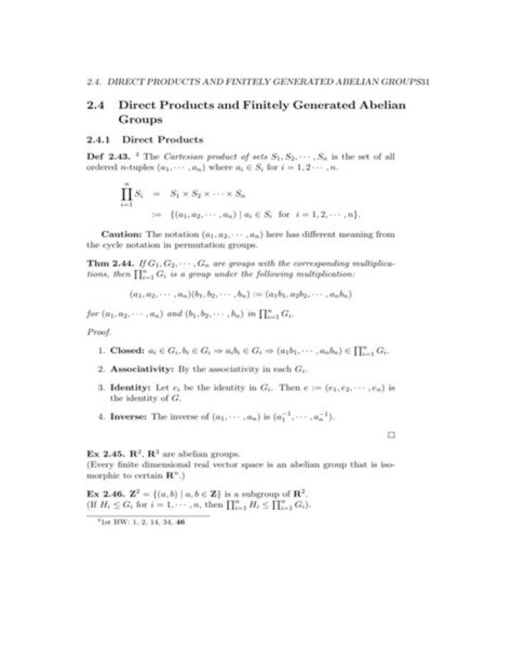 Order of a direct product of finitely many groups equal to the product of the orders of the groups
