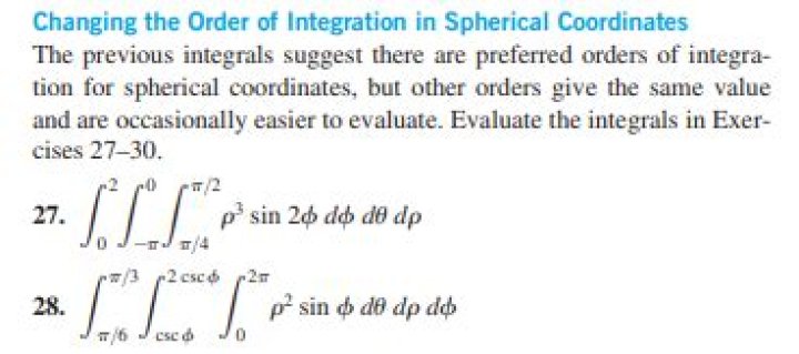 Order of integration in spherical coordinates