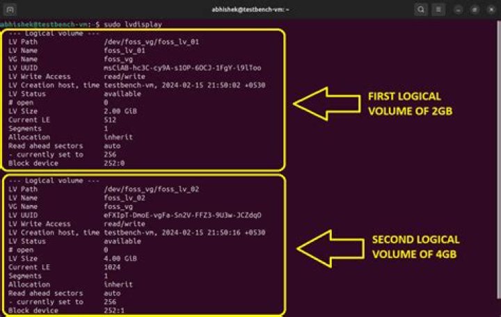 Output of lvmdiskscan