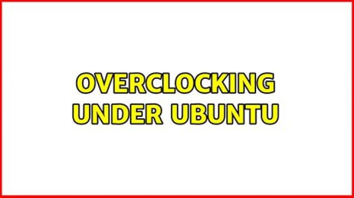 Overclocking under Ubuntu