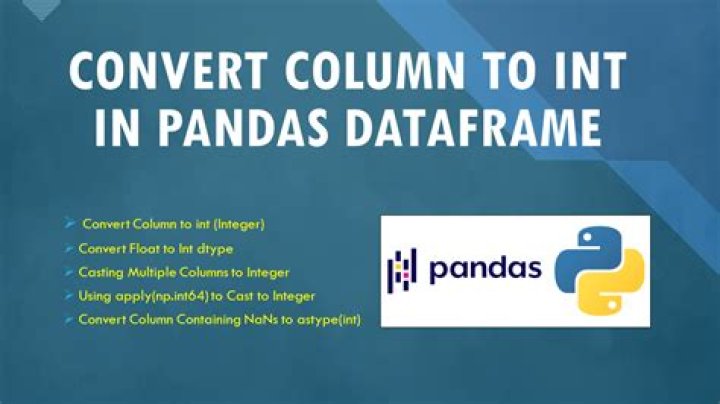 Pandas: convert dtype 'object' to int